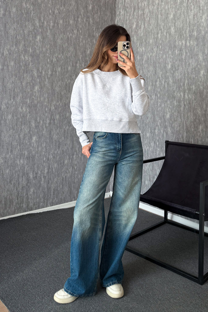 MPL Kadın Bisiklet Yaka Rahat Kalıp 3 İp Sweat 21616 - Zoetermeer