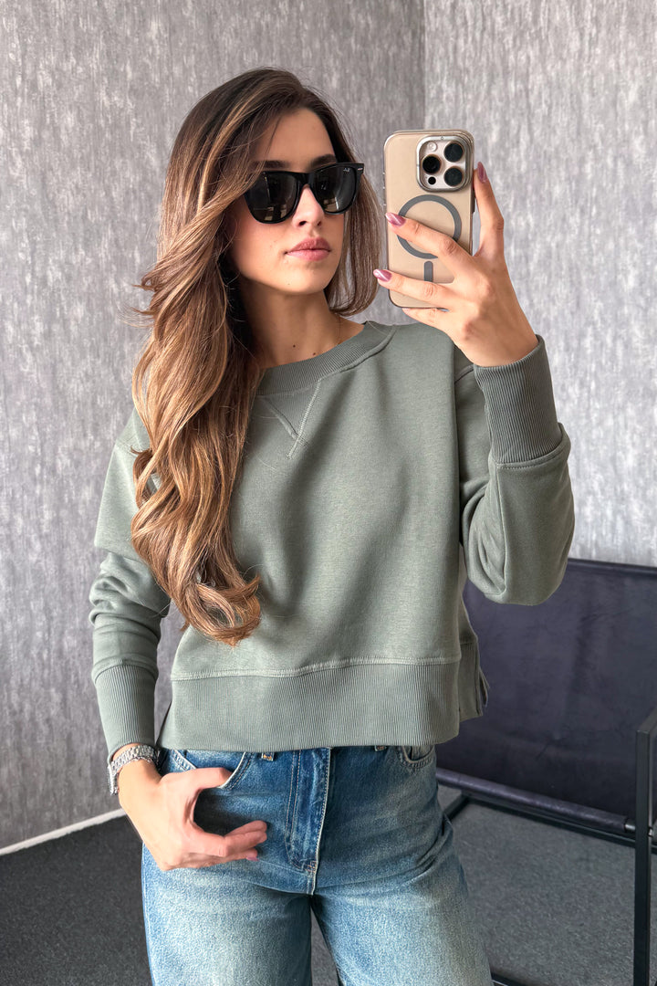 MPL Kadın Bisiklet Yaka Rahat Kalıp 3 İp Sweat 21616 - Tulancingo