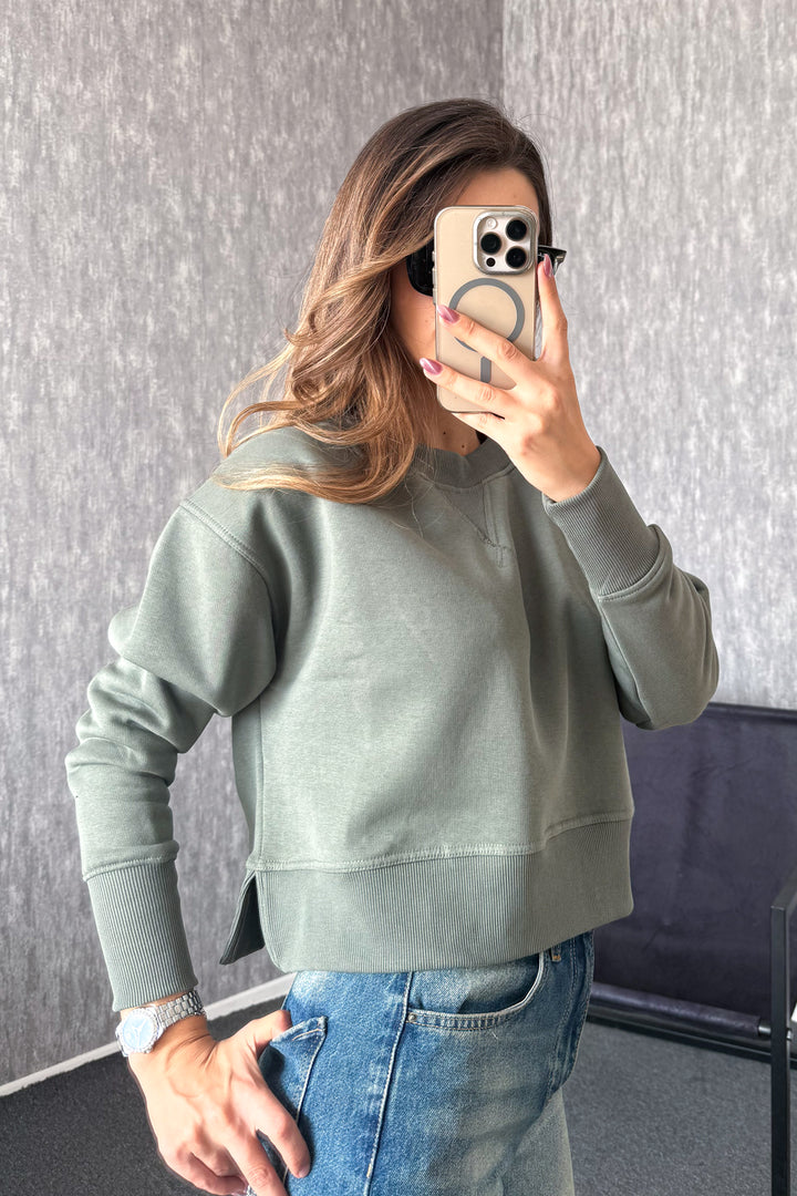 MPL Kadın Bisiklet Yaka Rahat Kalıp 3 İp Sweat 21616 - Tulancingo