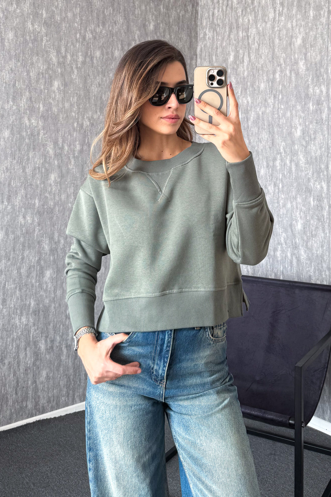 MPL Kadın Bisiklet Yaka Rahat Kalıp 3 İp Sweat 21616 - Tulancingo