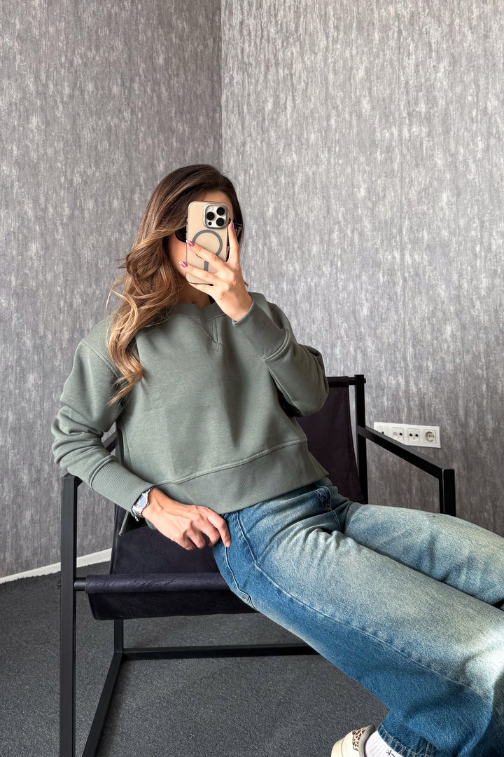 MPL Kadın Bisiklet Yaka Rahat Kalıp 3 İp Sweat 21616 - Tulancingo