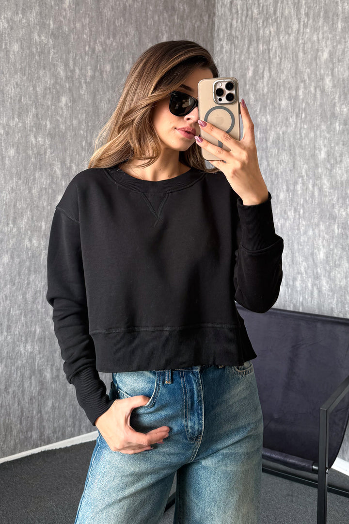 MPL Kadın Bisiklet Yaka Rahat Kalıp 3 İp Sweat 21616 - Idaho Falls