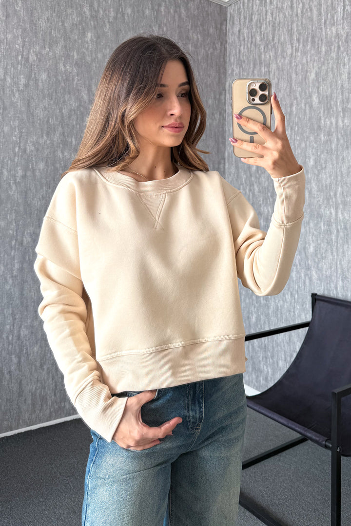 MPL Kadın Bisiklet Yaka Rahat Kalıp 3 İp Sweat 21616 - Rueil-Malmaison