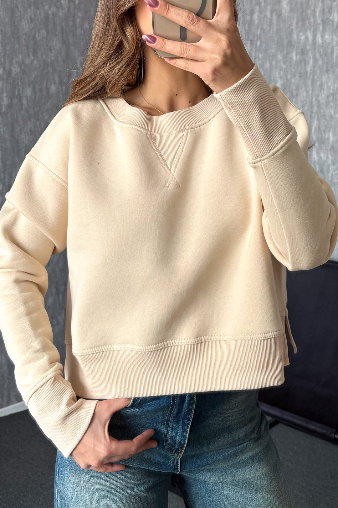 MPL Kadın Bisiklet Yaka Rahat Kalıp 3 İp Sweat 21616 - Rueil-Malmaison