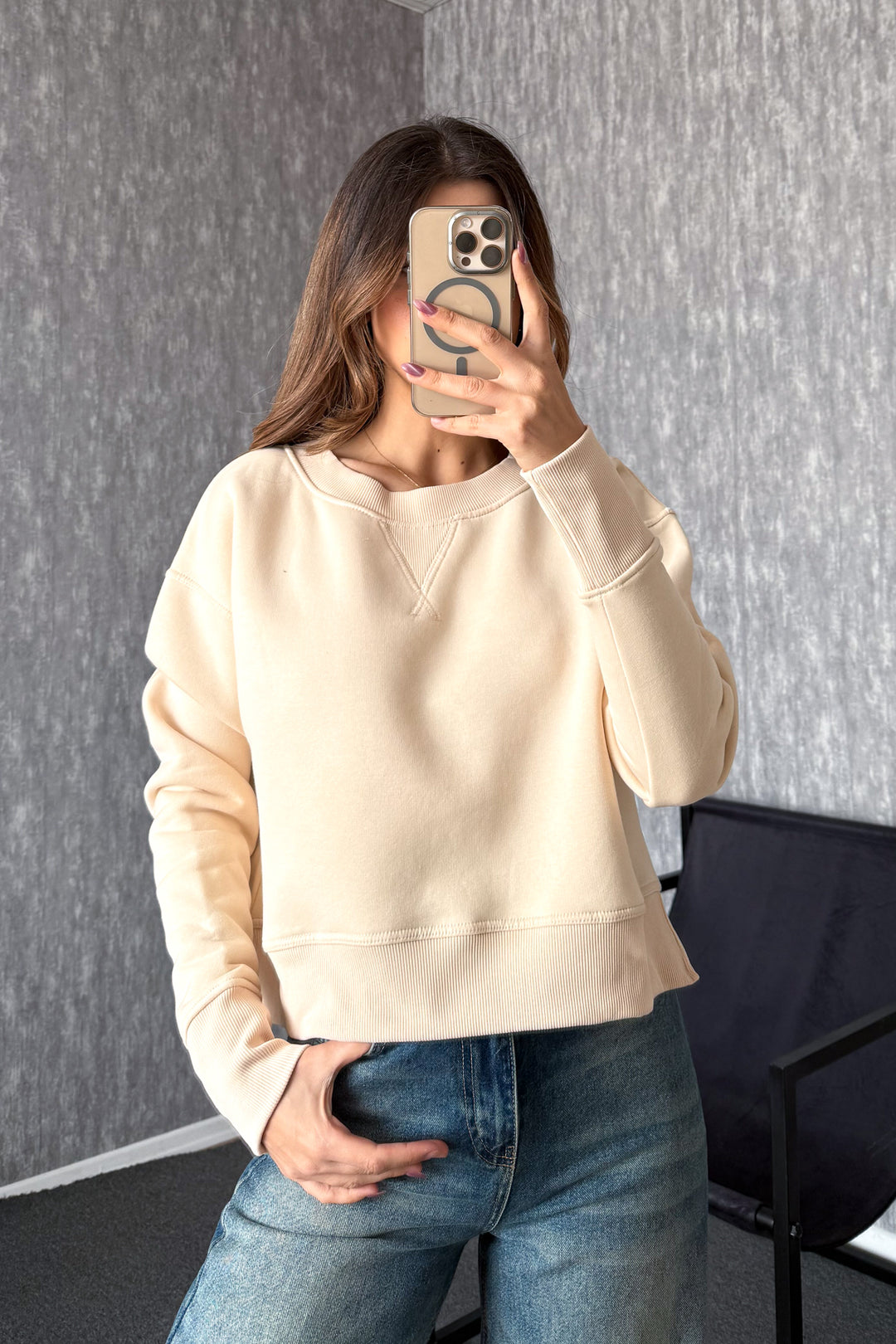 MPL Kadın Bisiklet Yaka Rahat Kalıp 3 İp Sweat 21616 - Rueil-Malmaison