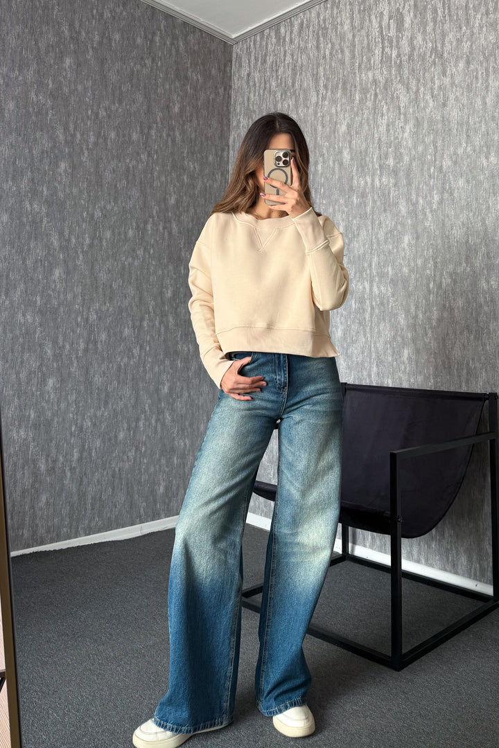 MPL Kadın Bisiklet Yaka Rahat Kalıp 3 İp Sweat 21616 - Rueil-Malmaison