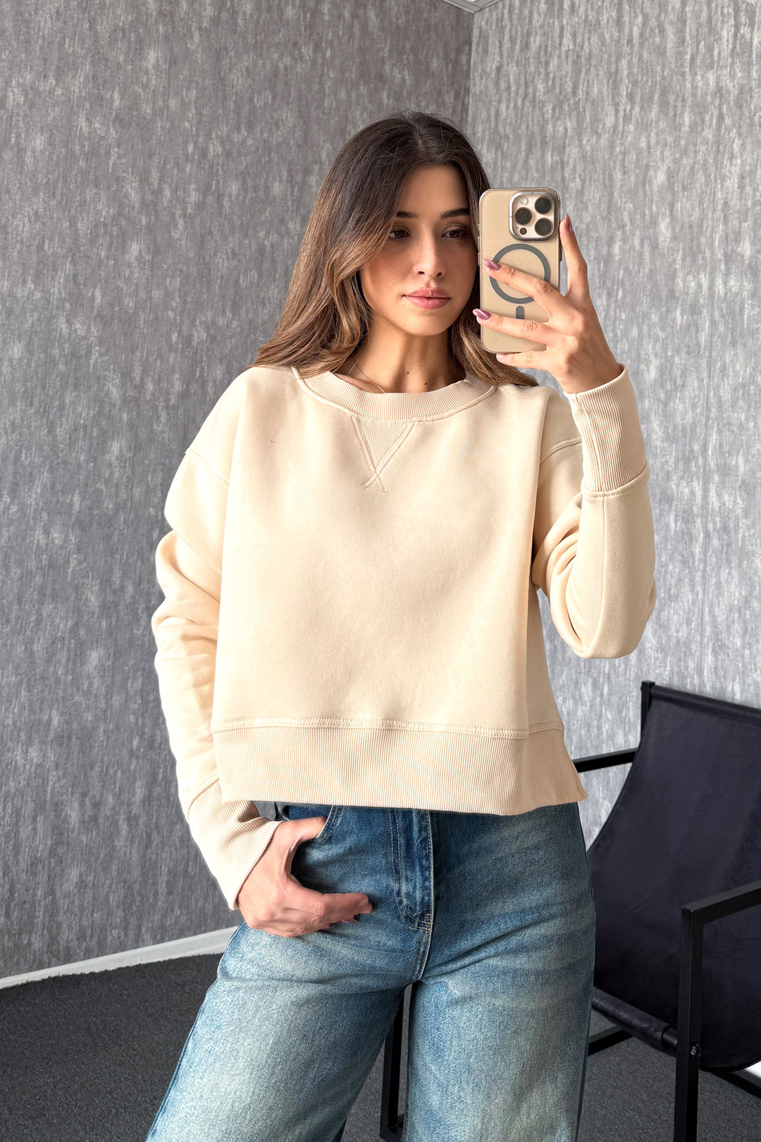 MPL Kadın Bisiklet Yaka Rahat Kalıp 3 İp Sweat 21616 - Rueil-Malmaison