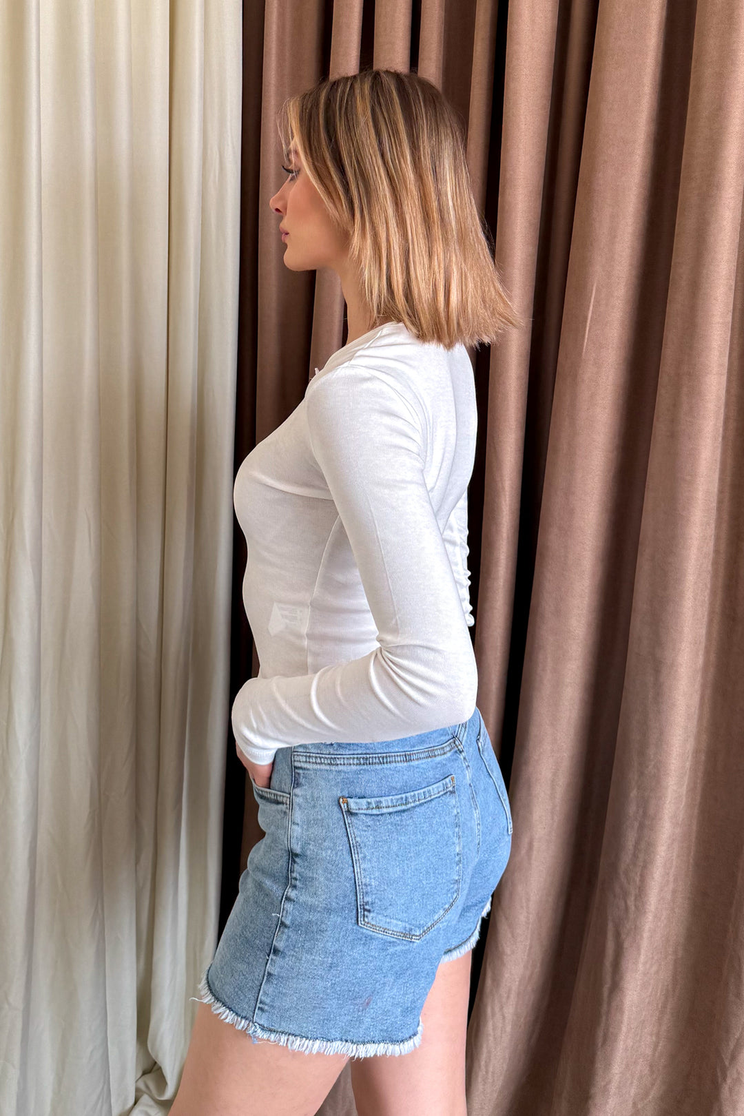 MPL Woman Collar Snap Ribana Long Sleeve Bodysuit 21947 - Broomfield