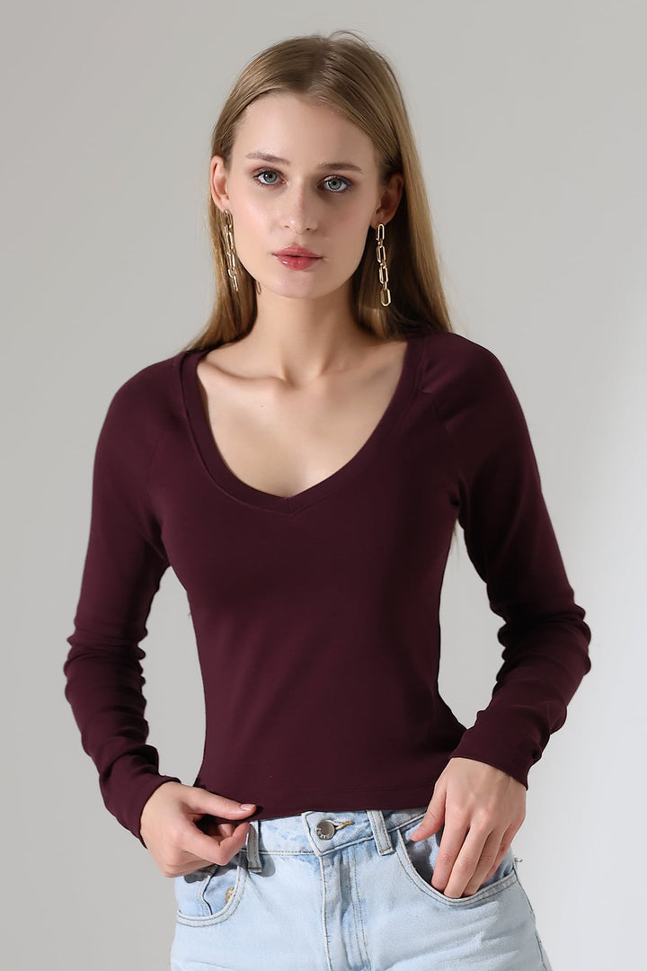 MPL Women's Wide V-Neck Long Sleeve Blouse 21948 - Fort Smith