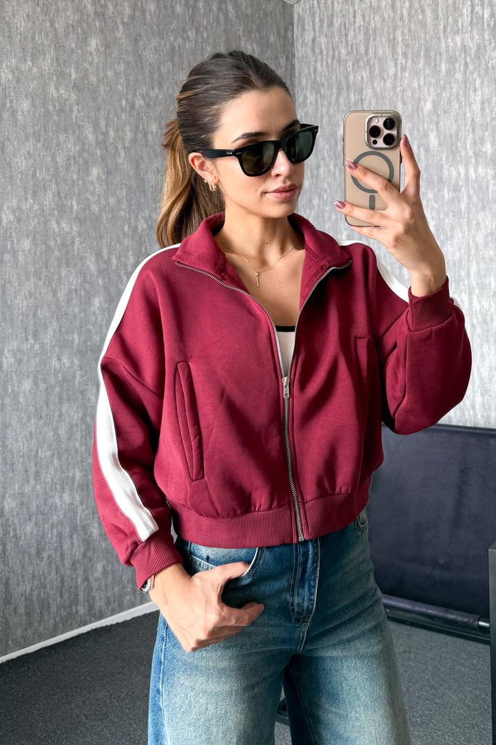 MPL Woman 3 Yarn Judge Collar Zippered Sweatshirt 21954 - Santa Ana Chiautempan