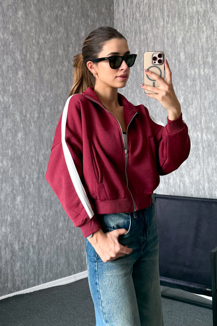 MPL Woman 3 Yarn Judge Collar Zippered Sweatshirt 21954 - Santa Ana Chiautempan