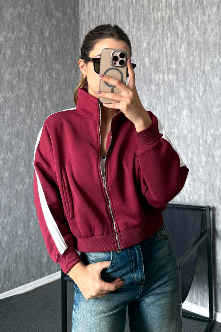 MPL Woman 3 Yarn Judge Collar Zippered Sweatshirt 21954 - Santa Ana Chiautempan