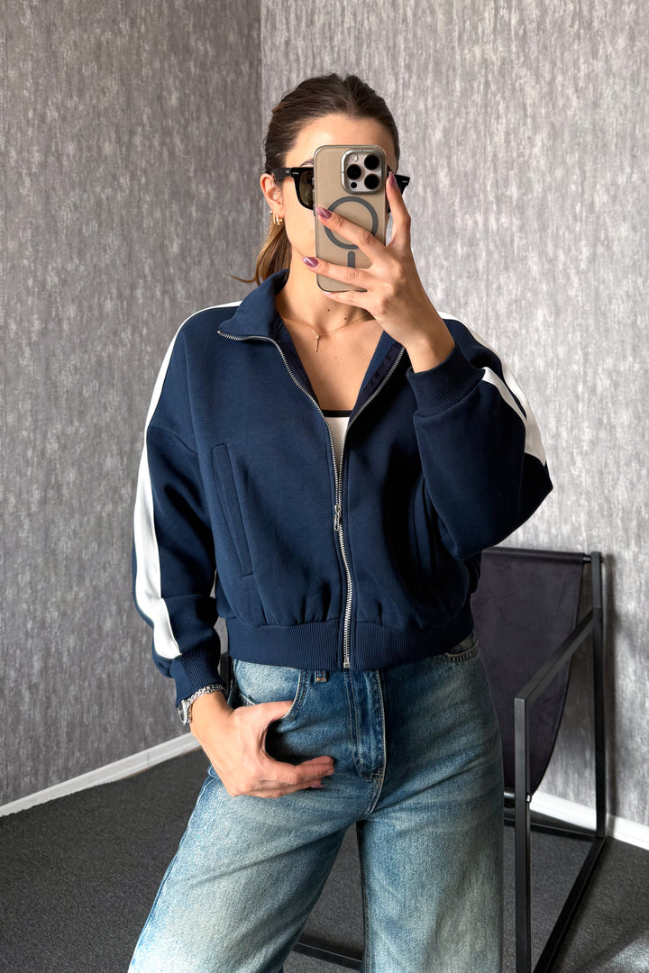 MPL Kadın 3 İp Hakim Yaka Fermuarlı Sweat 21954 - Stow