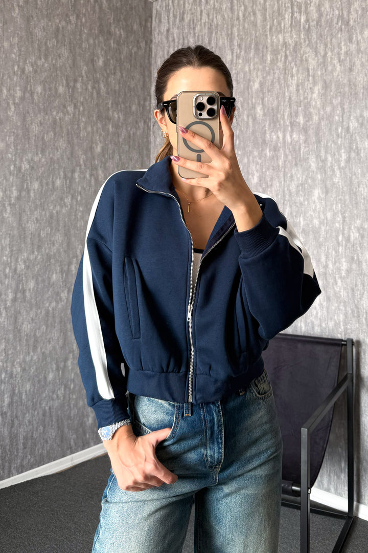 MPL Kadın 3 İp Hakim Yaka Fermuarlı Sweat 21954 - Stow