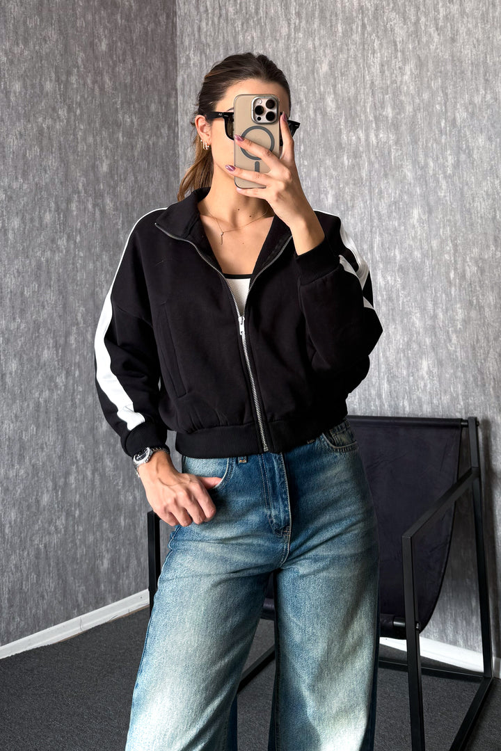 MPL Kadın 3 İp Hakim Yaka Fermuarlı Sweat 21954 - Zalău