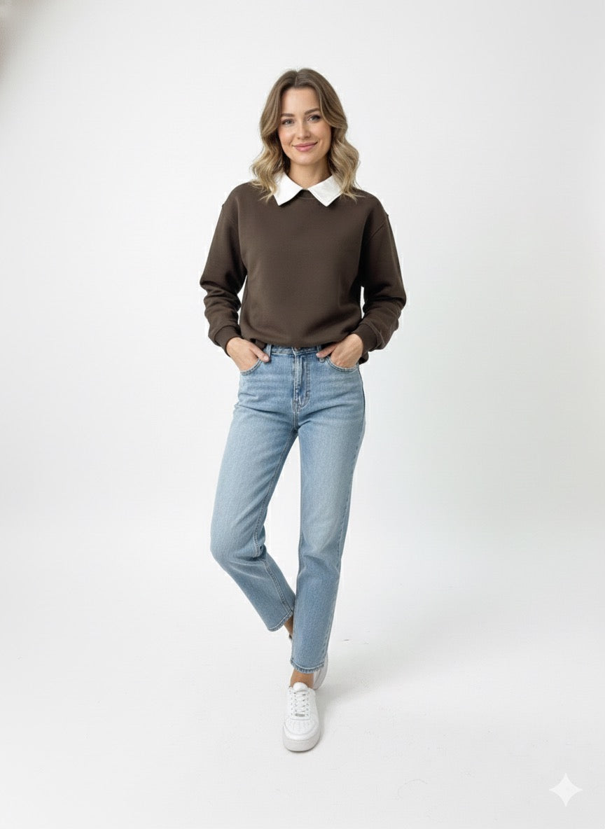 MPL Kadın 3 İp İçi Şardonlu  Bisiklet Yaka Sweat 21614 - Kenner