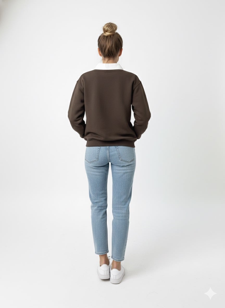 MPL Kadın 3 İp İçi Şardonlu  Bisiklet Yaka Sweat 21614 - Kenner