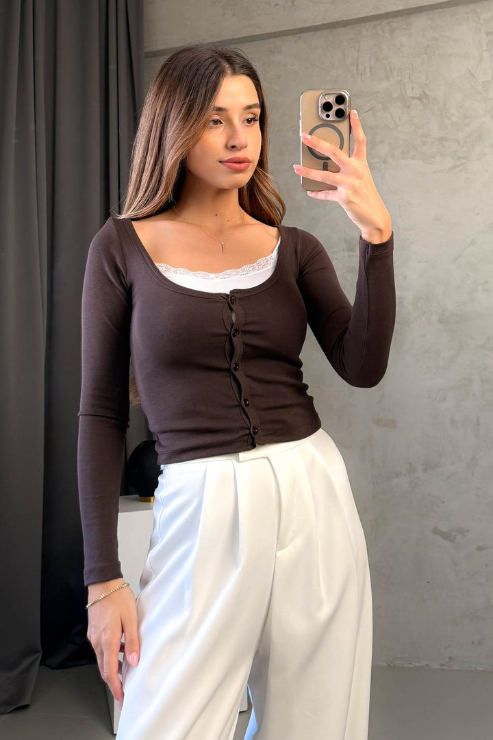 MPL Women's Lace Tank Top Cardigan 2 Piece Body 22020 - Varese