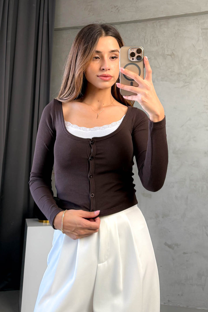 MPL Women's Lace Tank Top Cardigan 2 Piece Body 22020 - Varese