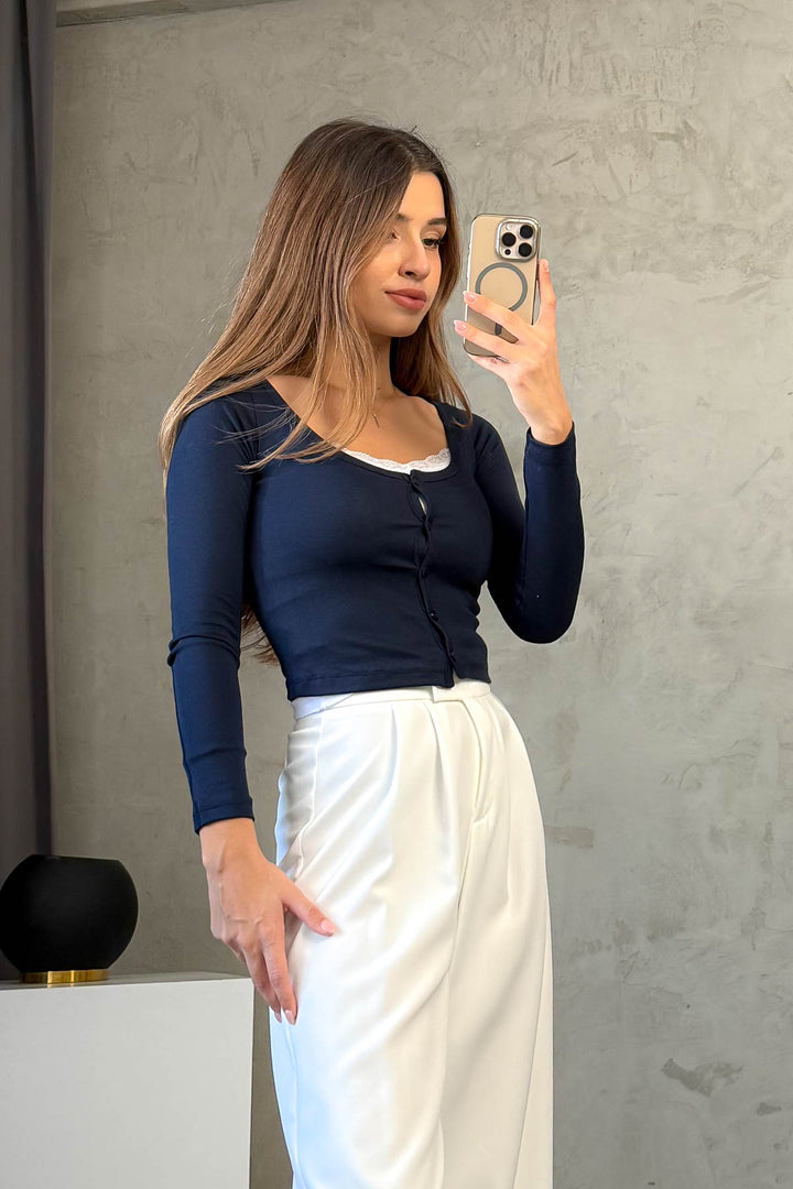 MPL Kadın Dantelli Atlet Hırka 2 li Body 22020 - Leith