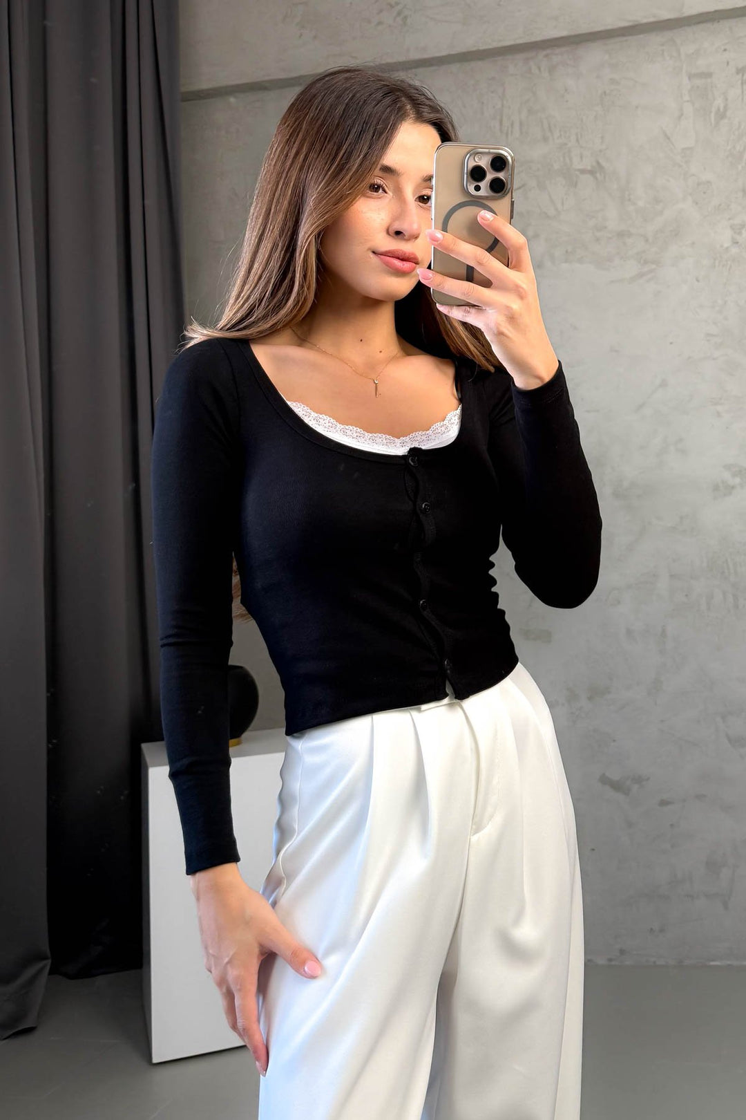 MPL Kadın Dantelli Atlet Hırka 2 li Body 22020 - Chino