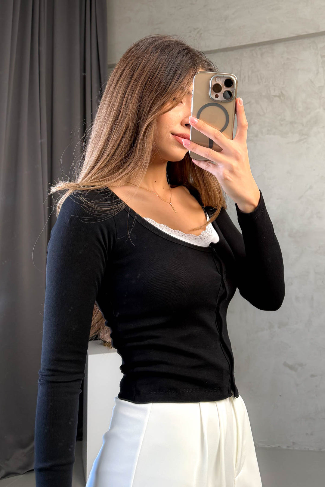 MPL Kadın Dantelli Atlet Hırka 2 li Body 22020 - Chino