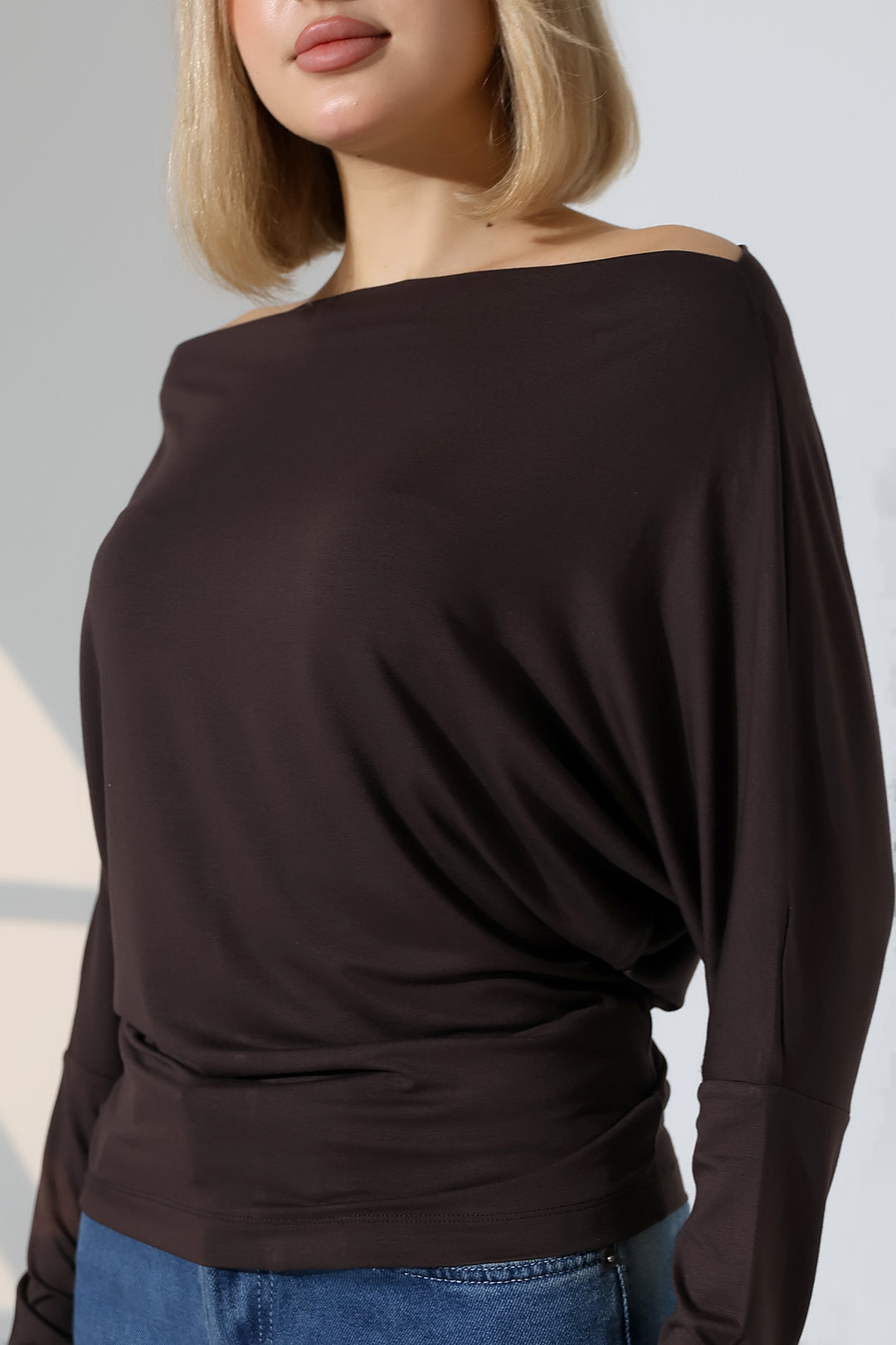 MPL Women's Off-Shoulder Asymmetric Long Sleeve Blouse - Innisfil