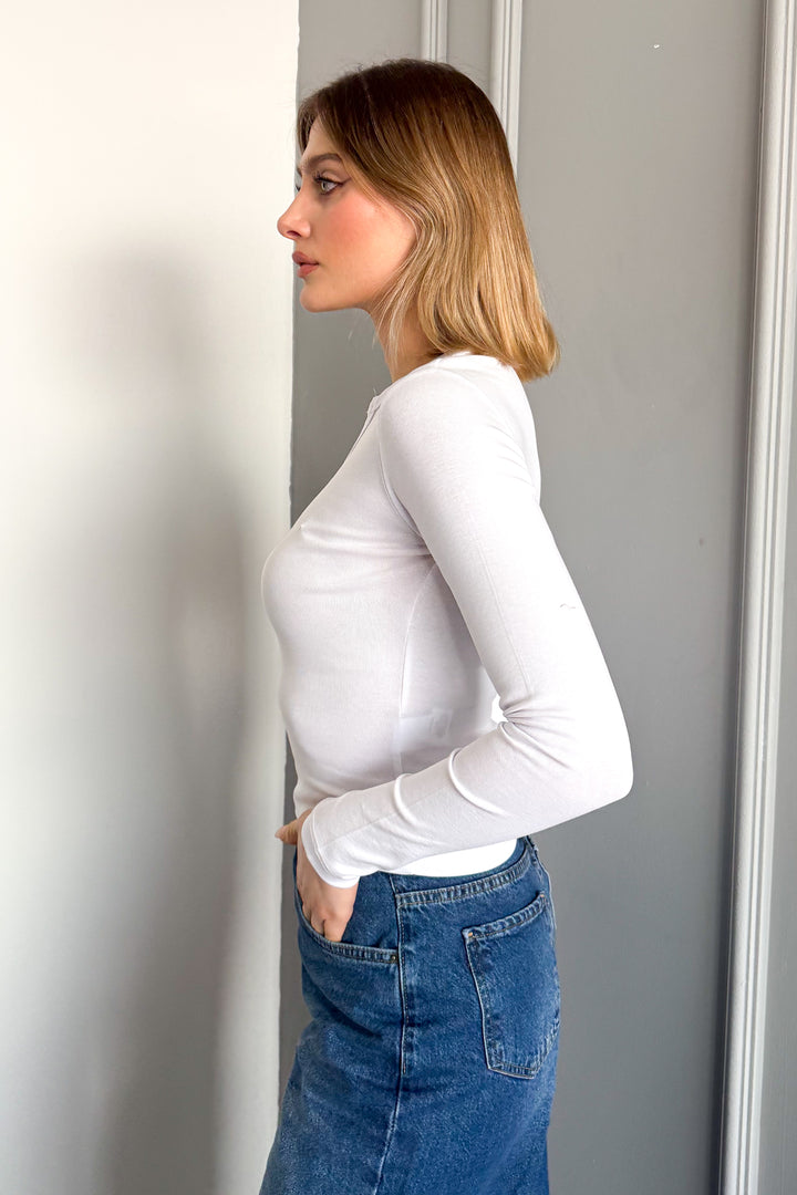 MPL Woman Snap Button Long Sleeve Bodysuit 21926 - Sama
