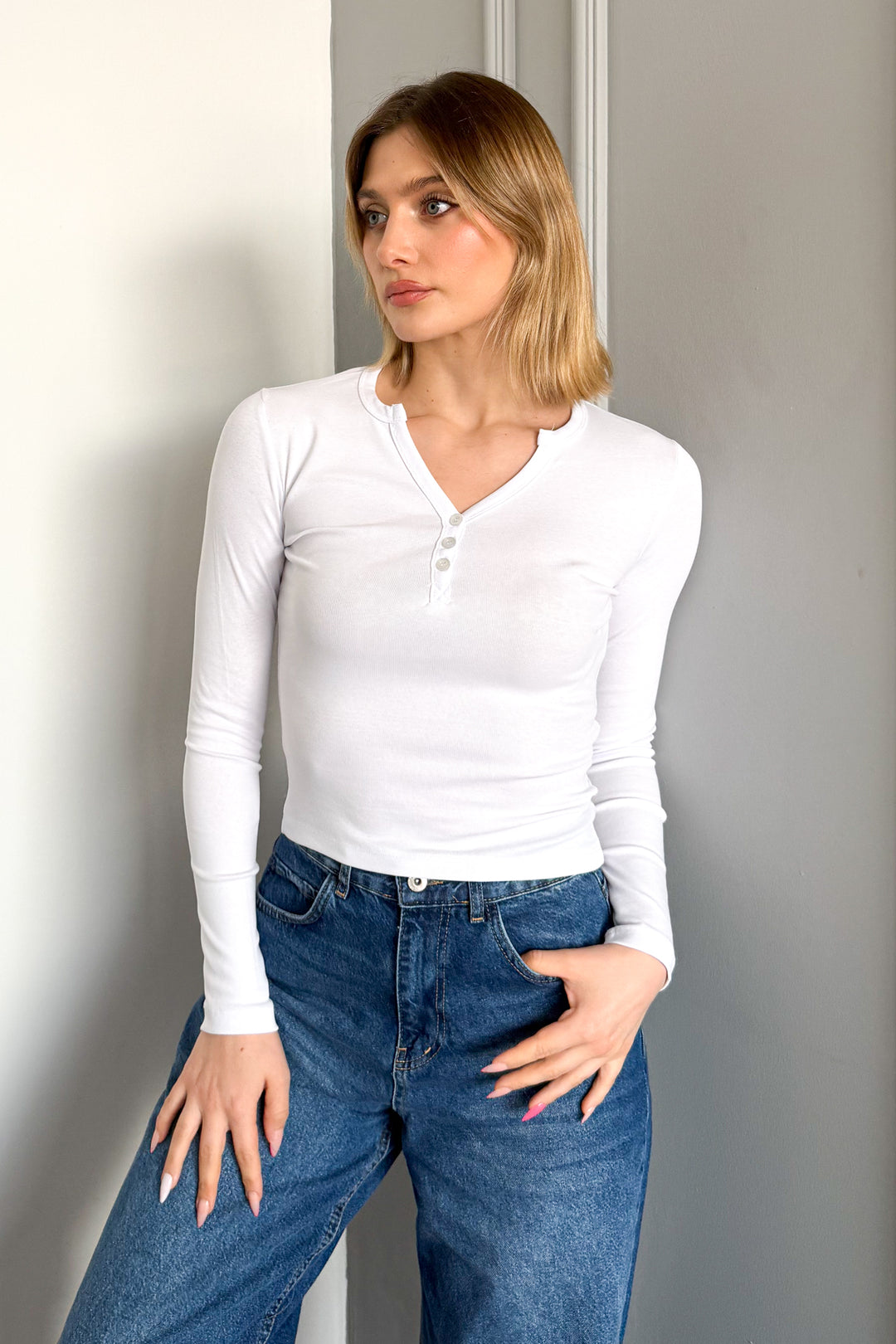 MPL Woman Snap Button Long Sleeve Bodysuit 21926 - Sama
