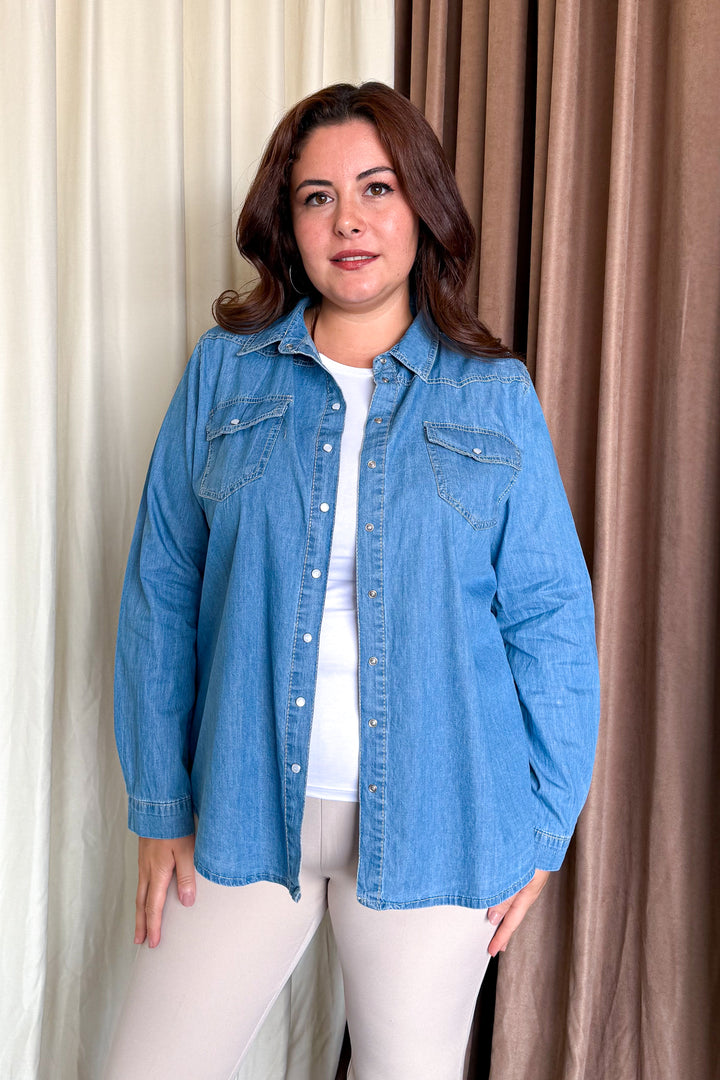 MPL Women's Plus Size Denim Shirt 20318 - Tortosa