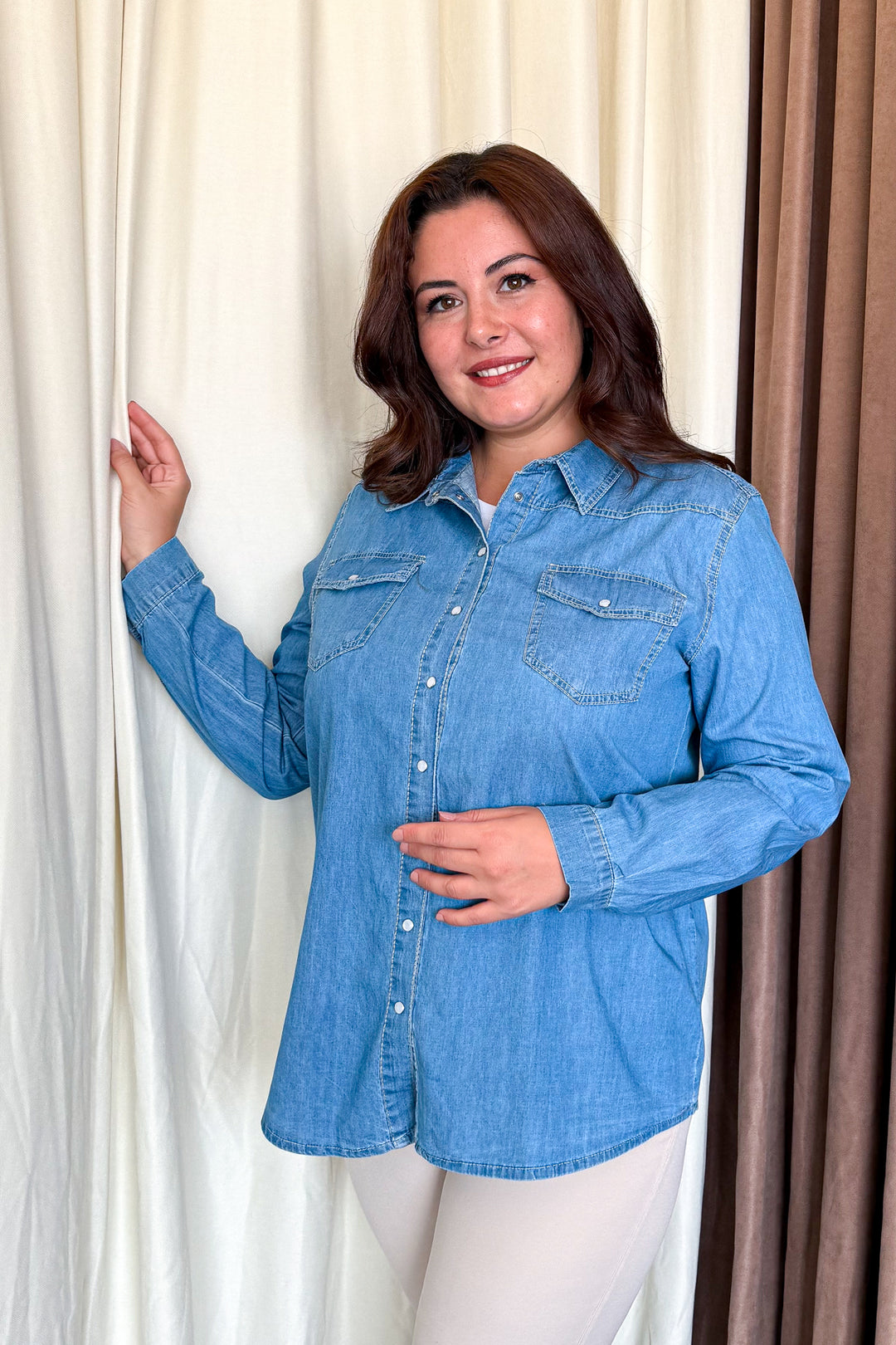MPL Women's Plus Size Denim Shirt 20318 - Tortosa