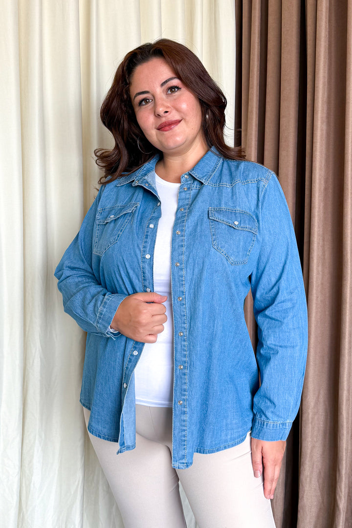MPL Women's Plus Size Denim Shirt 20318 - Tortosa