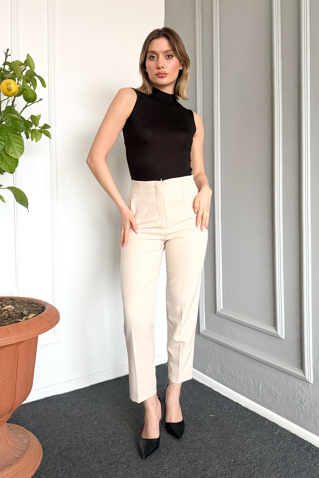 MPL Woman Brushed Carrot Foot Fabric Pants 1818 - Pavlohrad