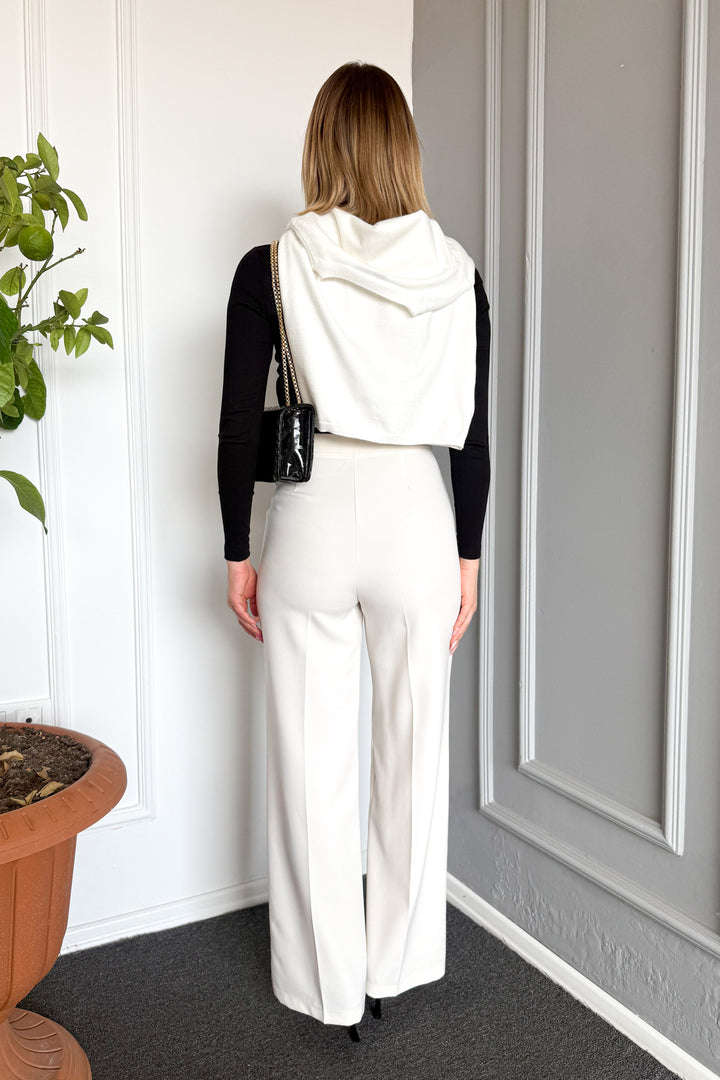 MPL Woman High Waist Wide Leg Fabric Pants 2225 - Miercurea-Ciuc