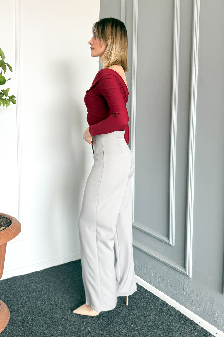 MPL Woman High Waist Wide Leg Fabric Pants 2225 - Corbeil-Essonnes
