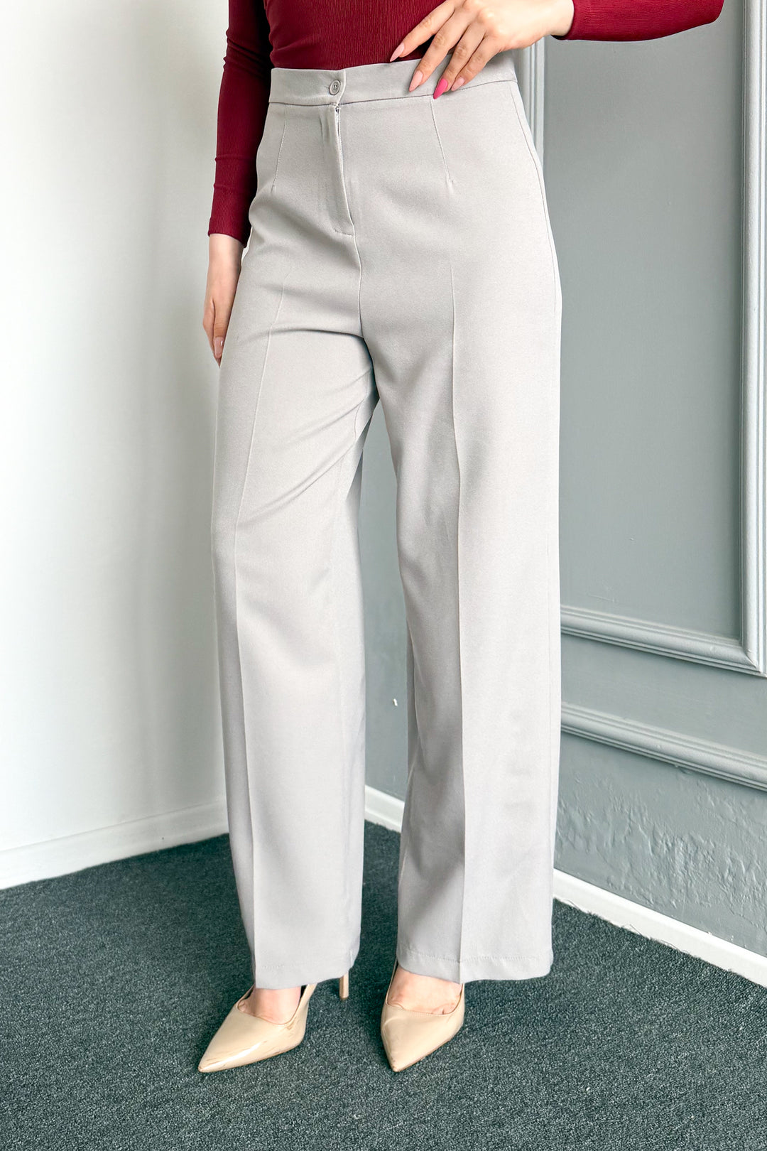MPL Woman High Waist Wide Leg Fabric Pants 2225 - Corbeil-Essonnes