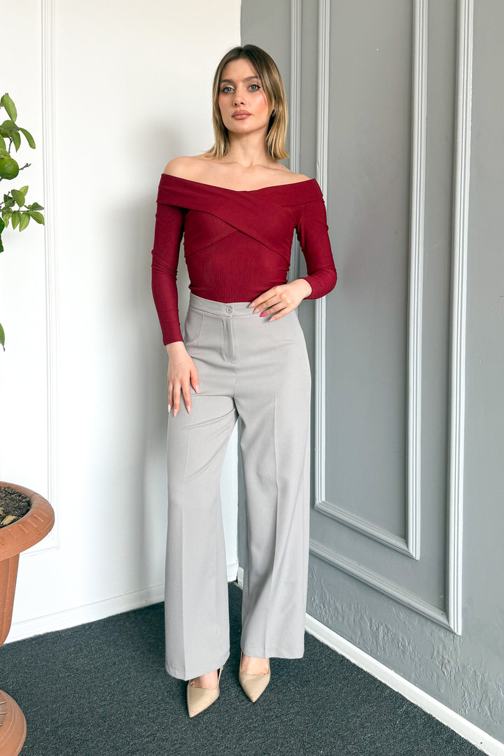 MPL Woman High Waist Wide Leg Fabric Pants 2225 - Corbeil-Essonnes