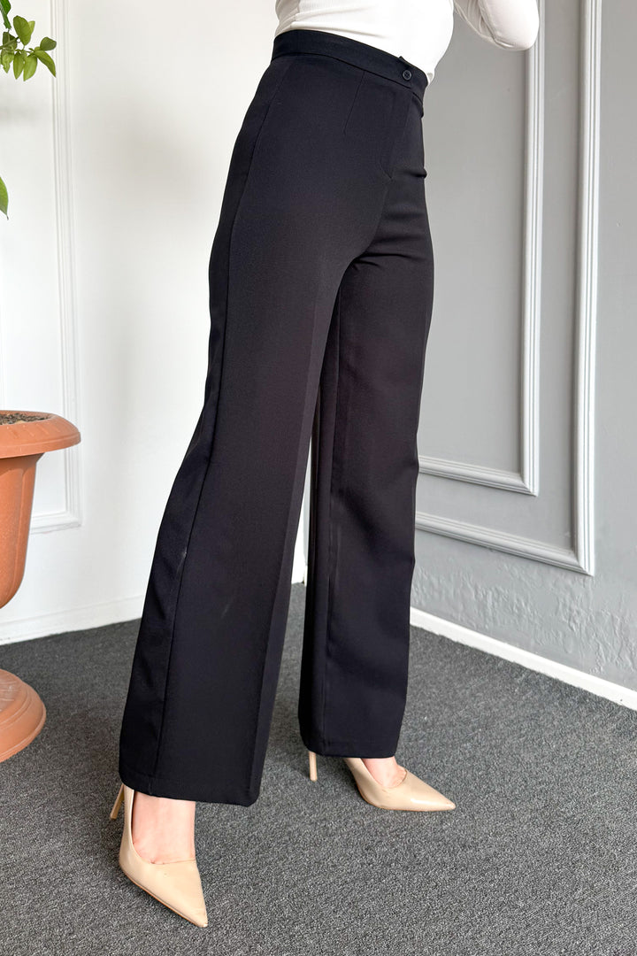 MPL Woman High Waist Wide Leg Fabric Pants 2225 - Redlands