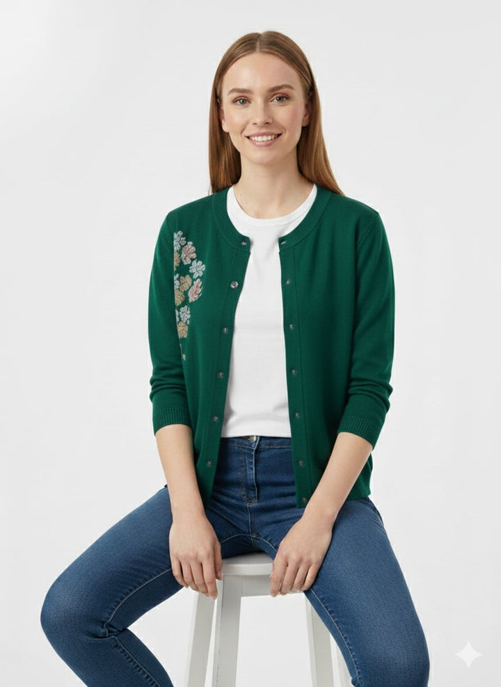 MPL Woman Flower Embroidered Cardigan 3264 - Oviedo