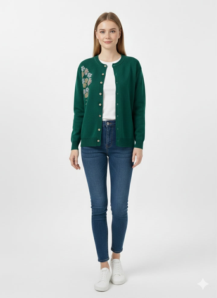 MPL Woman Flower Embroidered Cardigan 3264 - Oviedo