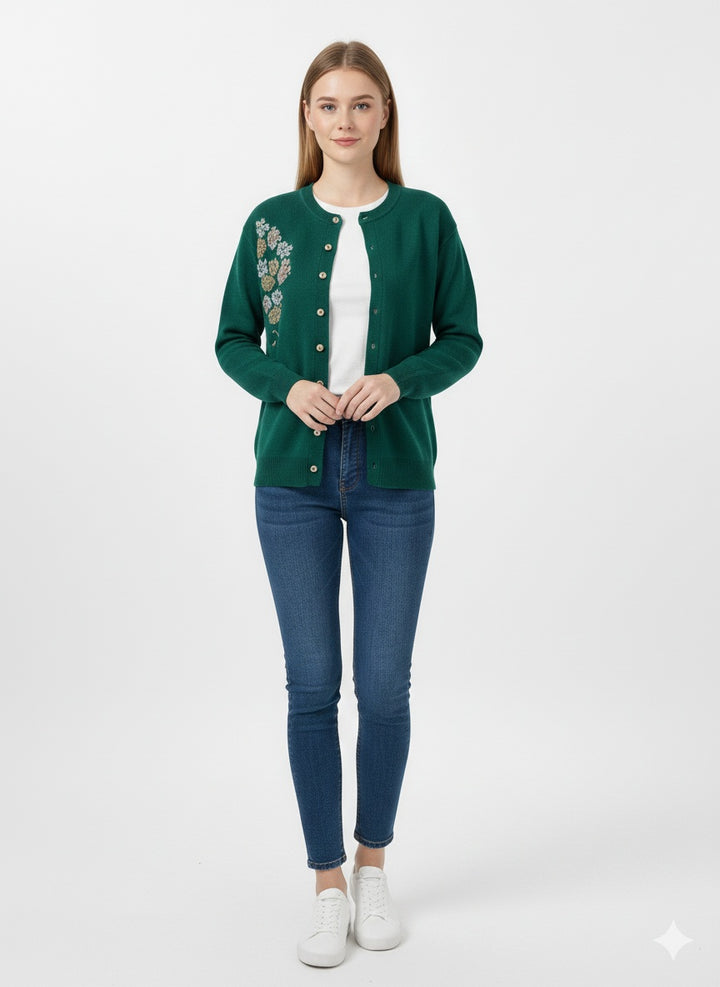MPL Woman Flower Embroidered Cardigan 3264 - Oviedo