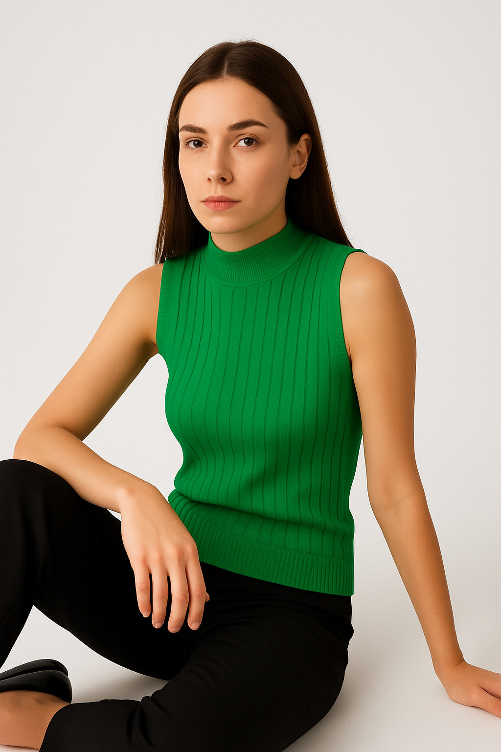 MPL Woman Sleeveless Ribbed Knit Sweater 15394 - Jiquílpan de Juárez