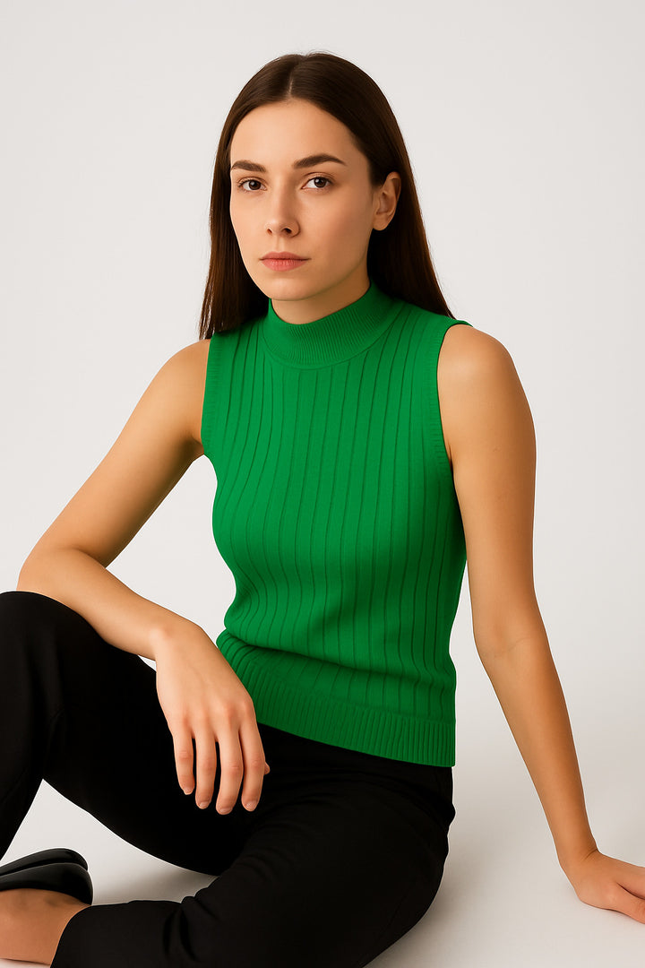 MPL Woman Sleeveless Ribbed Knit Sweater 15394 - Jiquílpan de Juárez