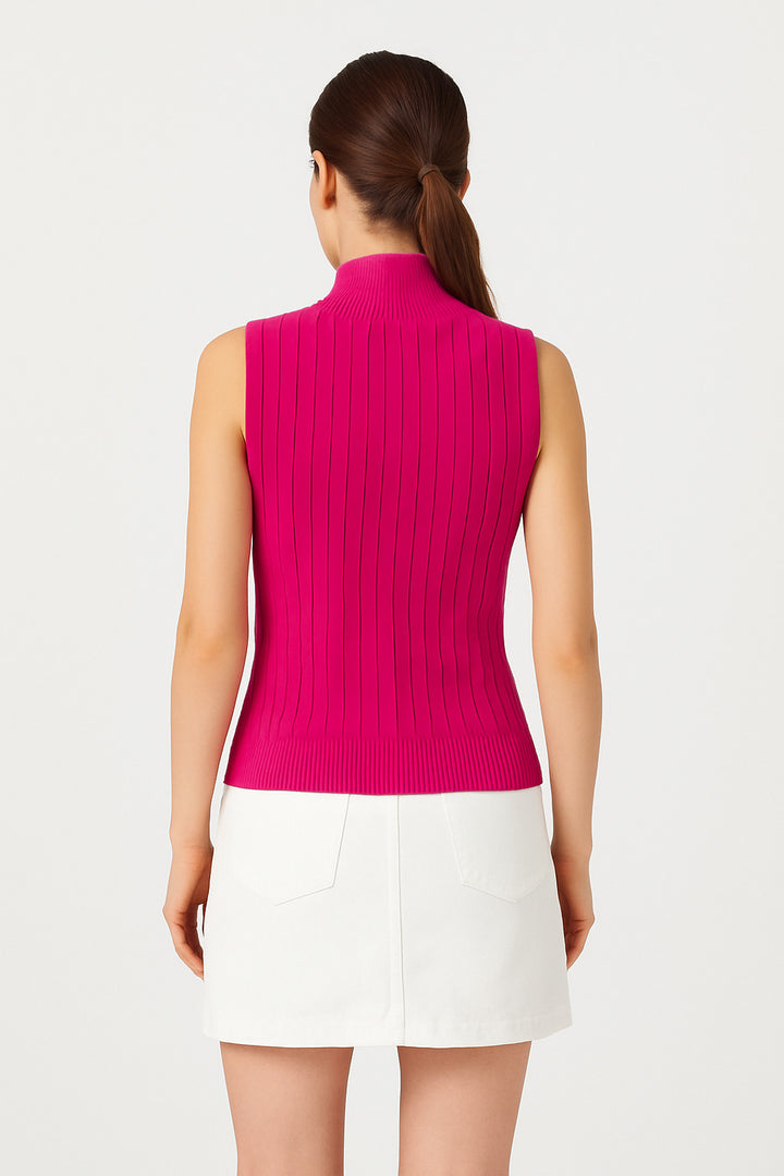 MPL Woman Sleeveless Ribbed Knit Sweater 15394 - Yucaipa