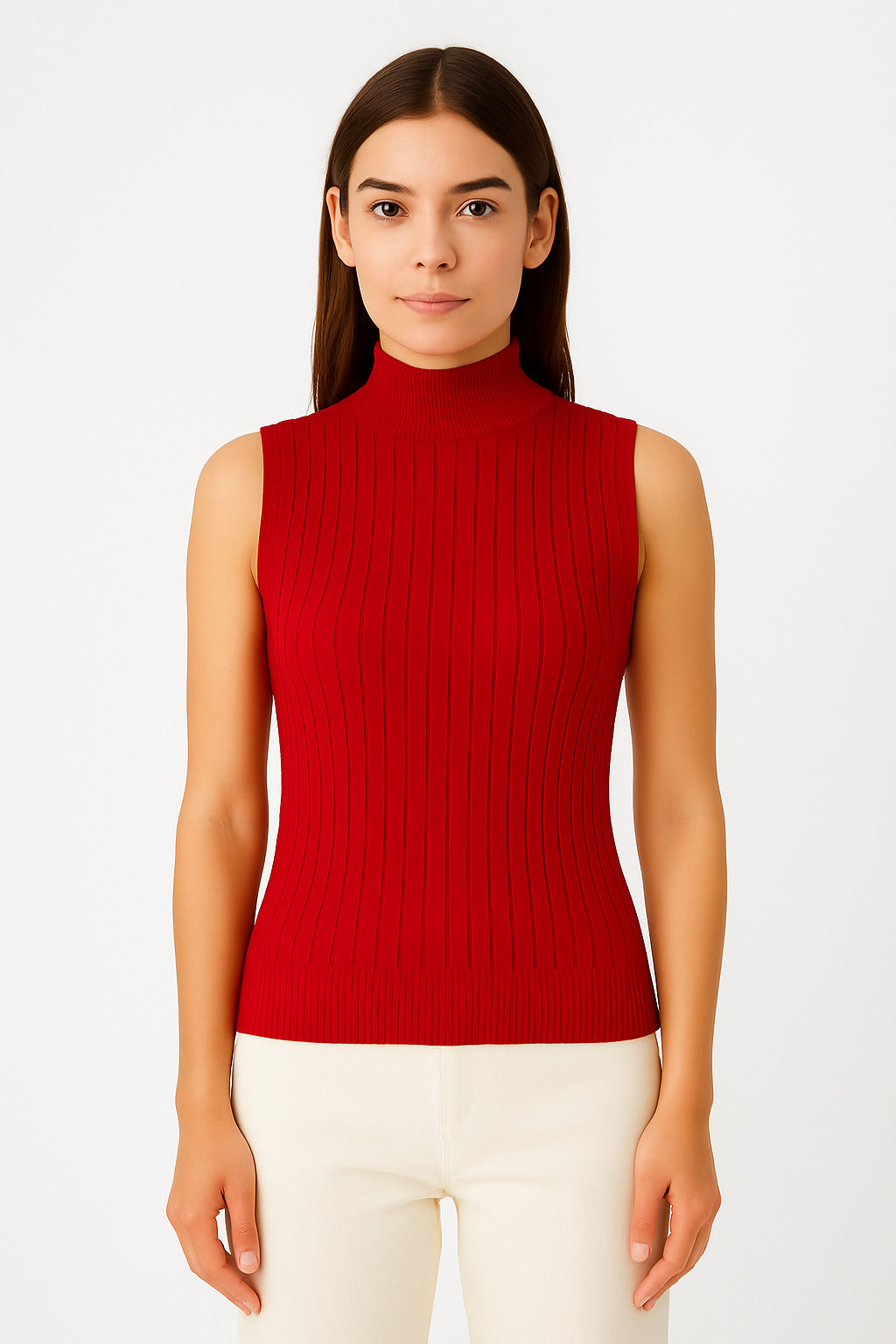 MPL Woman Sleeveless Ribbed Knit Sweater 15394 - Bruchsal