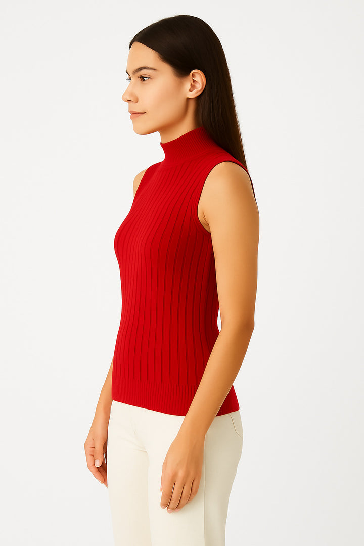 MPL Woman Sleeveless Ribbed Knit Sweater 15394 - Bruchsal