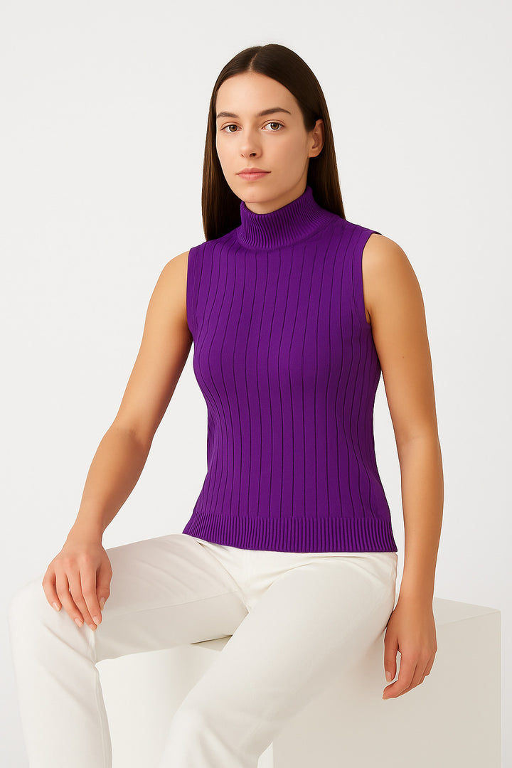 MPL Woman Sleeveless Ribbed Knit Sweater 15394 - Dover