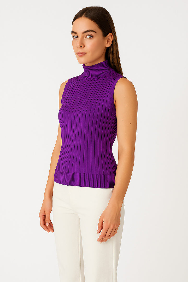 MPL Woman Sleeveless Ribbed Knit Sweater 15394 - Sesto San Giovanni