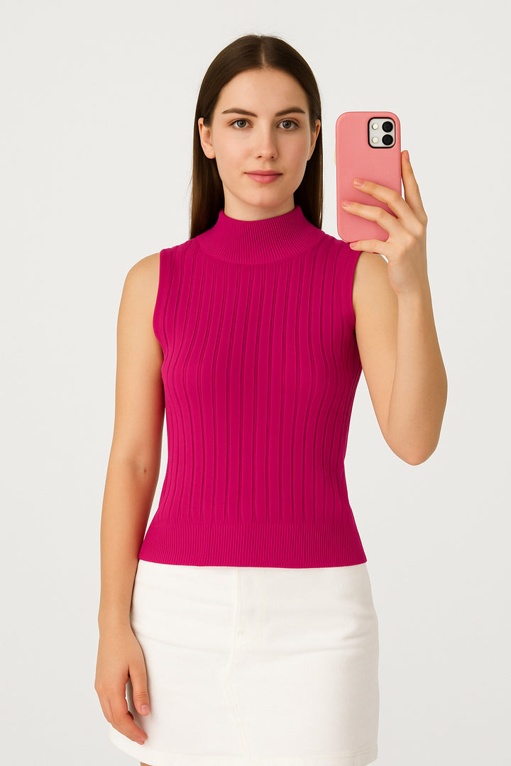 MPL Woman Sleeveless Ribbed Knit Sweater 15394 - Eltham