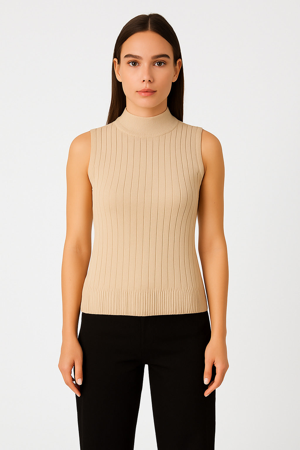 MPL Woman Sleeveless Ribbed Knit Sweater 15394 - Hildesheim